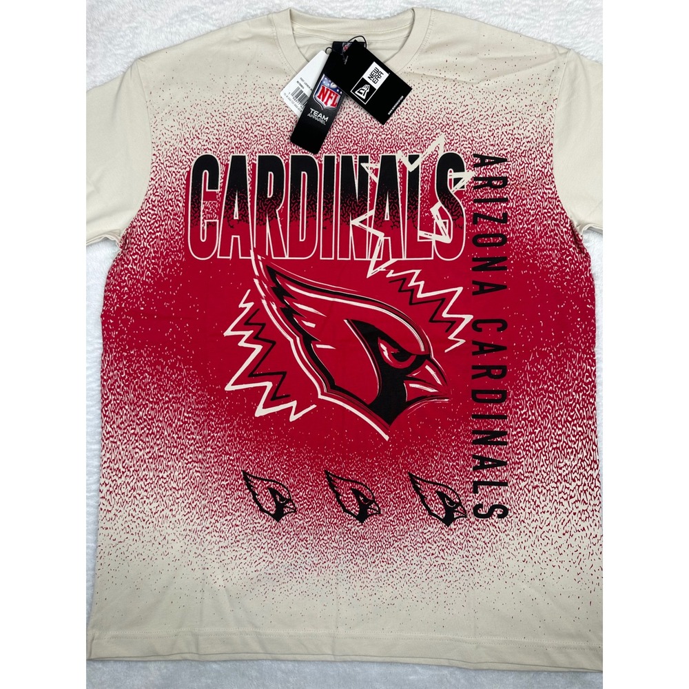 New Era Arizona Cardinals NFL T-Shirt Mens Medium Red White Gradient Graphic Tee